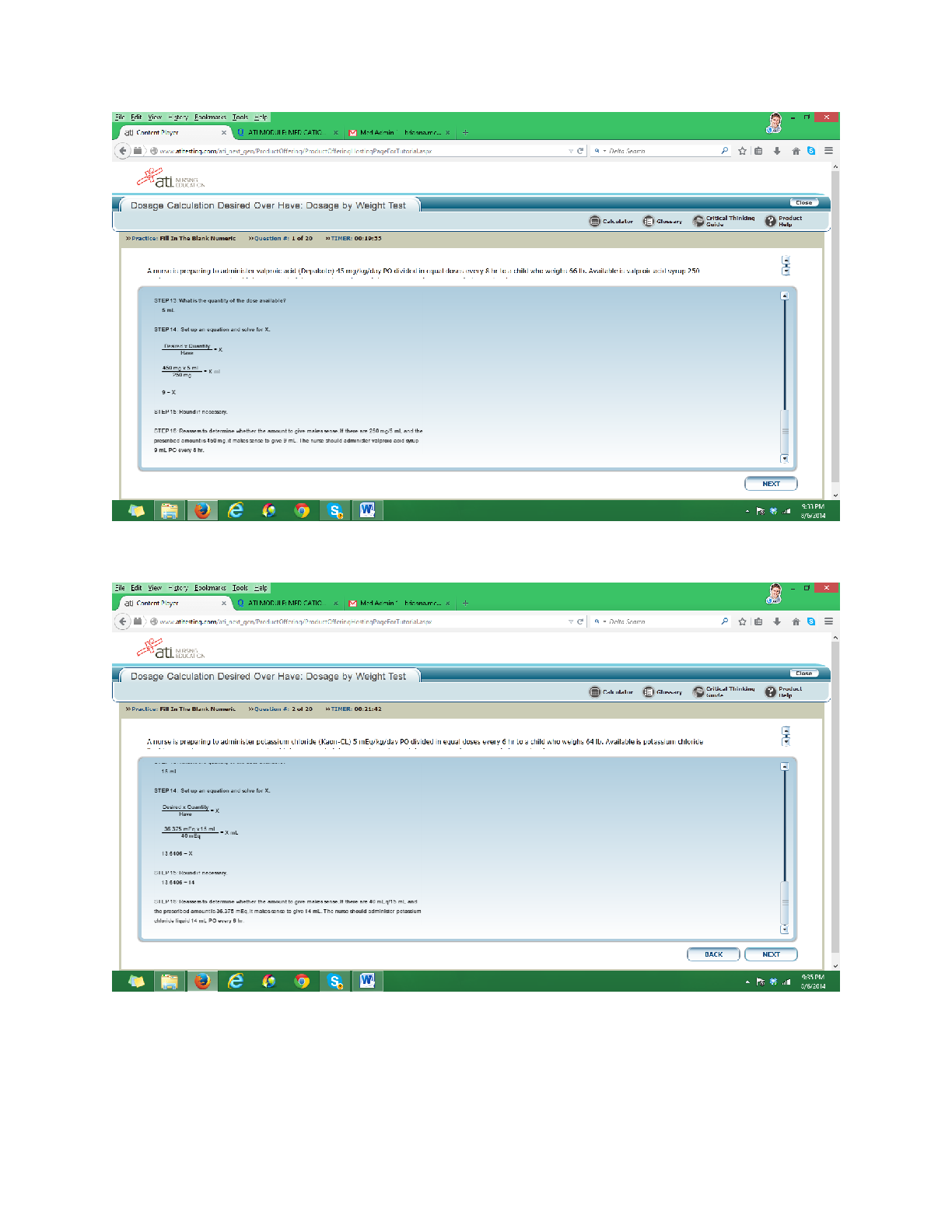 Preview image for NUR 2407 DOSAGE BY WEIGHT ATI WITH CALCULATED ANSWERS: KINDLY ZOOM IN TO SEE CLEAR FONTS